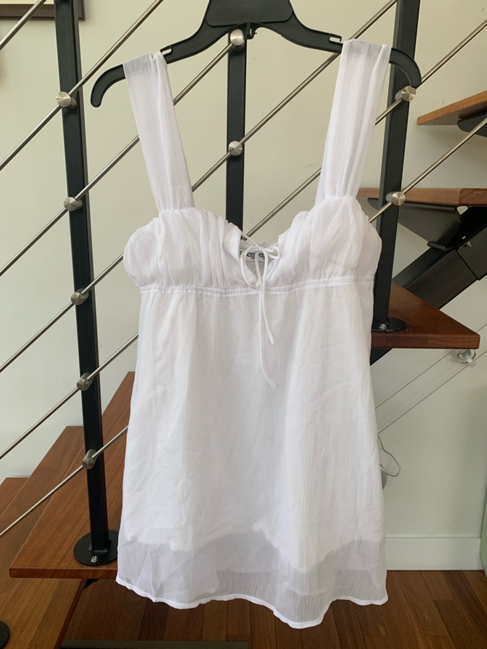 Princess Polly White Sheer Babydoll Mini Dress